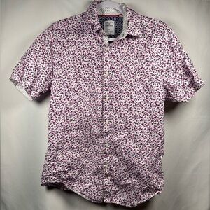 Society Of Threads Pink and White Casual Button Down Shirt M